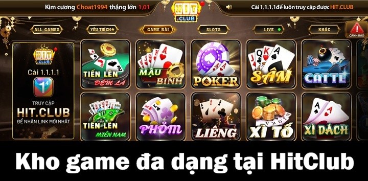 Hạng mục game hot không thể bỏ lỡ tại Hit Club