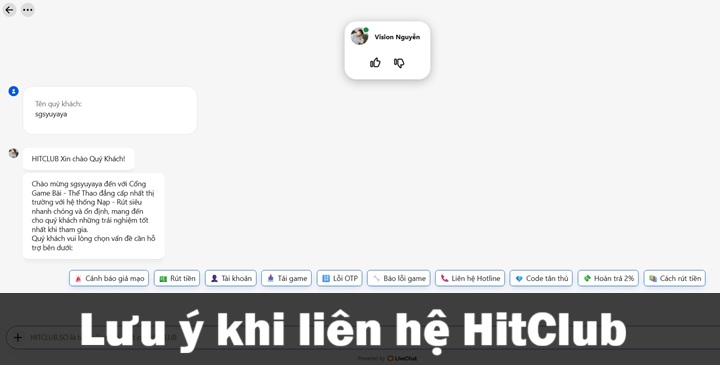 Lưu ý khi liên hệ Hitclub năm 2026