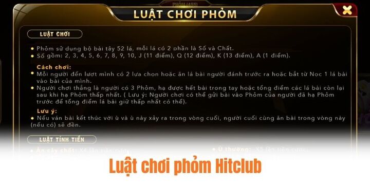 Nguyên tắc cơ bản khi tham gia phỏm Hitclub